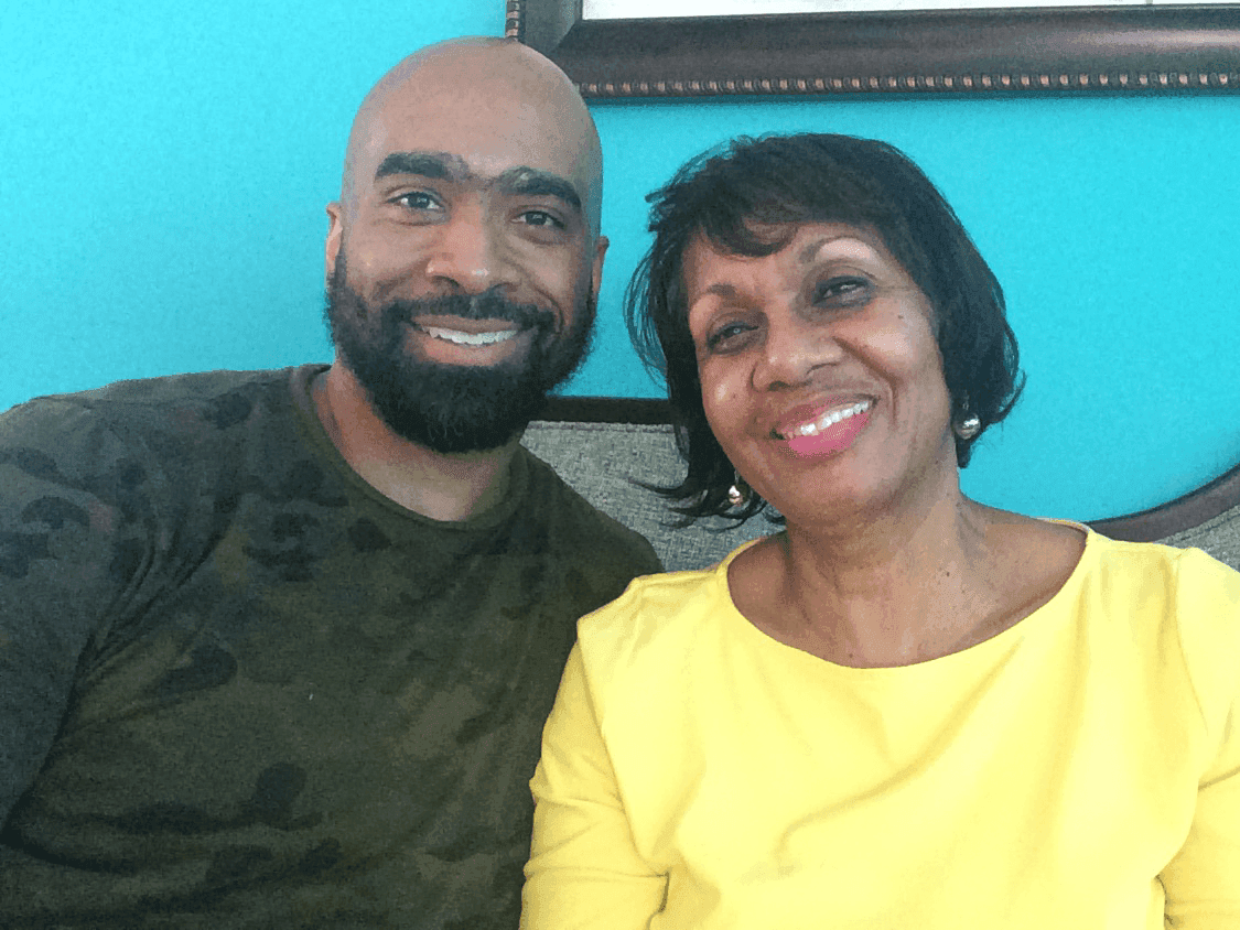 John Riley with his mother — the inspiration behind Senior Tech Care