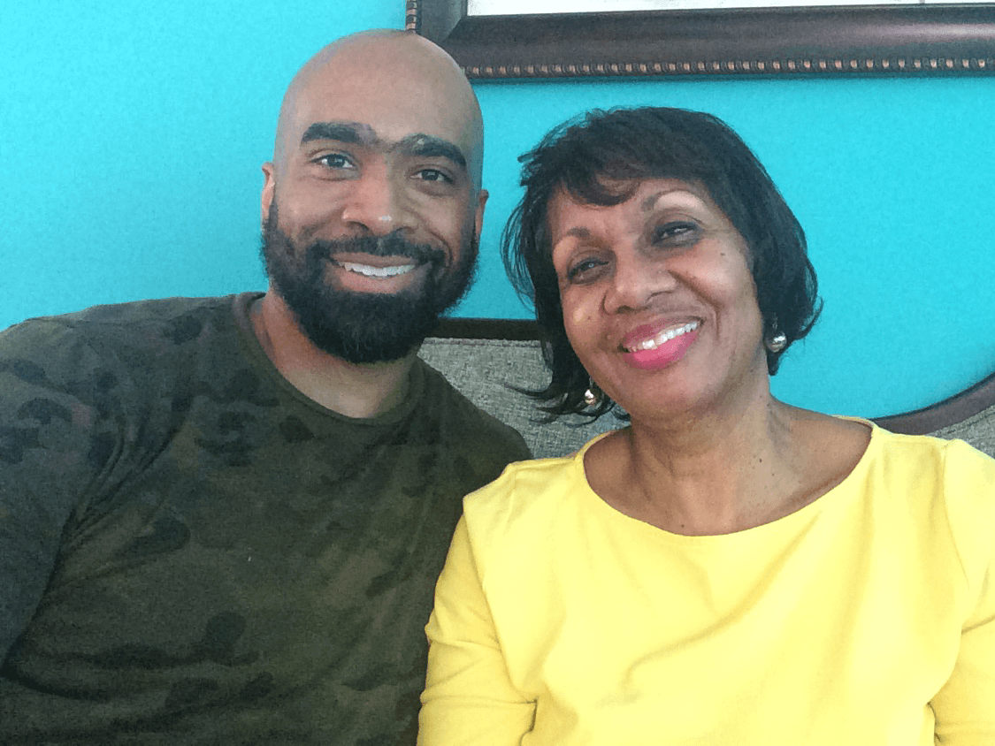 John Riley with his mother — the inspiration behind Senior Tech Care